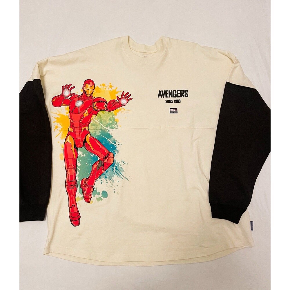 Marvel Spirit Jersey Adult XXL Beige Avengers Artist Series Iron Man Disney NWOT
